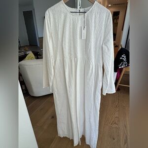 Elegant White Eyelet Maxi Dress